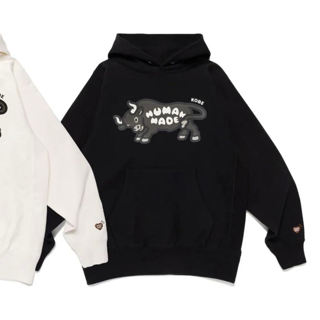 神戸 黒M ANIMAL HOODIE KOBE ヒューマンメイド 闘牛パーカー