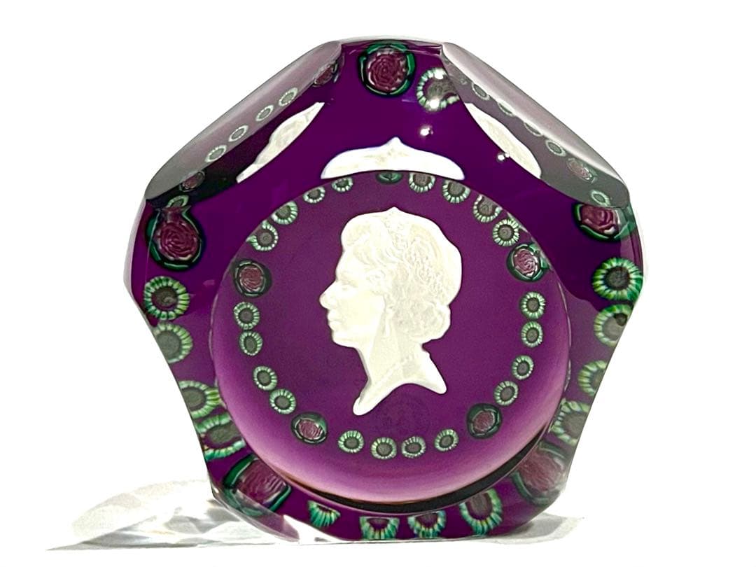 バカラ/ ※極希少 個数限定 エリザベス女王2世 銀婚式記念 ペーパーウェイト