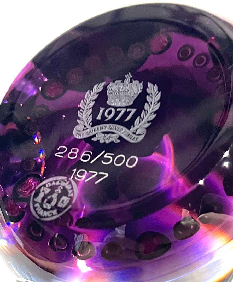 バカラ/ ※極希少 個数限定 エリザベス女王2世 銀婚式記念 ペーパーウェイト