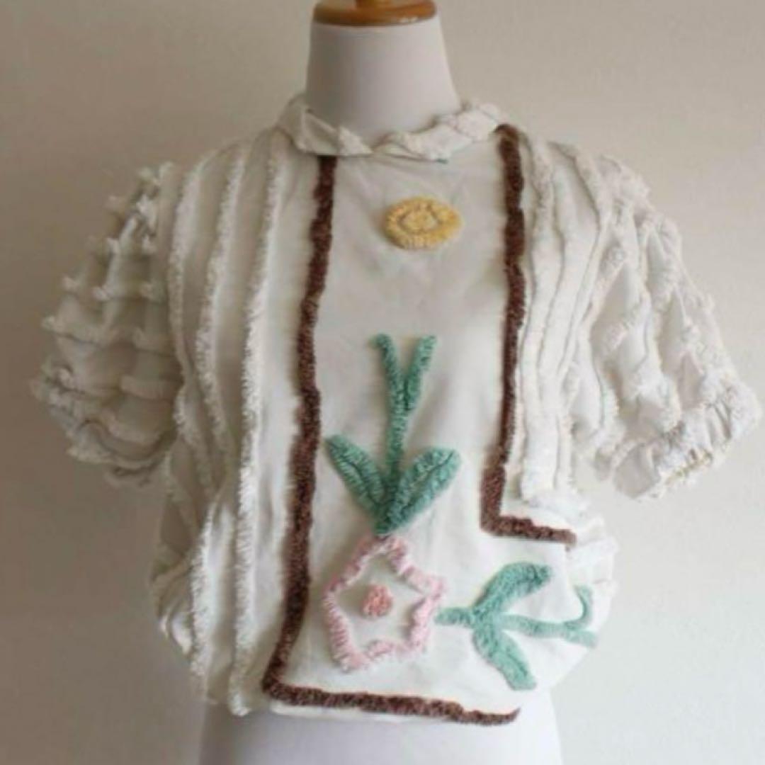 nude vintage パフスリーブ シェニール織 キルティング