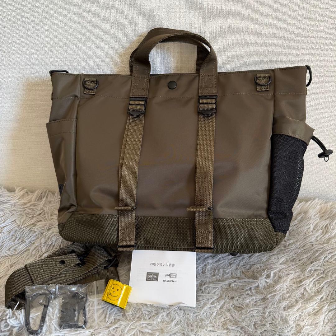ほぼ未使用 PORTER RIDE 2way グリーン トートバッグ ショルダー
