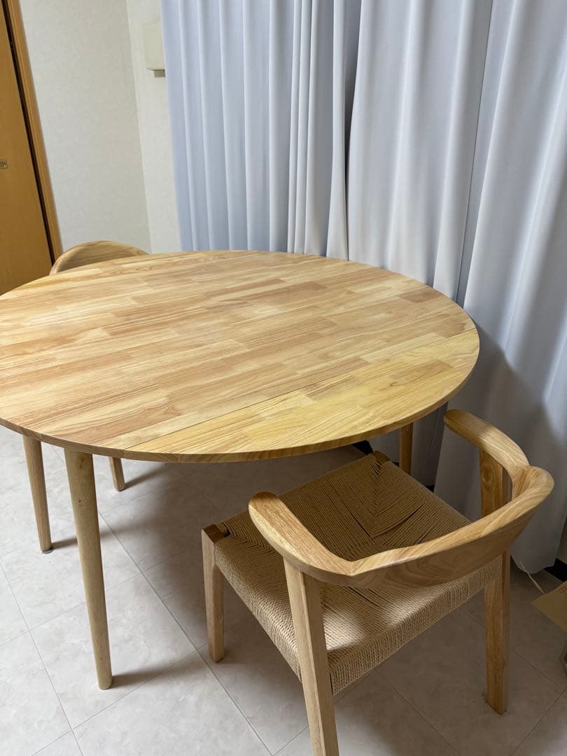 ダイニング丸テーブル 120cm 木製 ※椅子①②とセット購入をお願いします