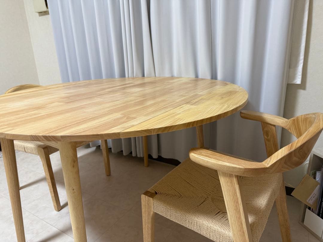 ダイニング丸テーブル 120cm 木製 ※椅子①②とセット購入をお願いします