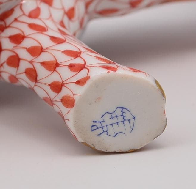 ヘレンド ラズベリー フィッシュネット エレファント 24K ゴールド 牙付き