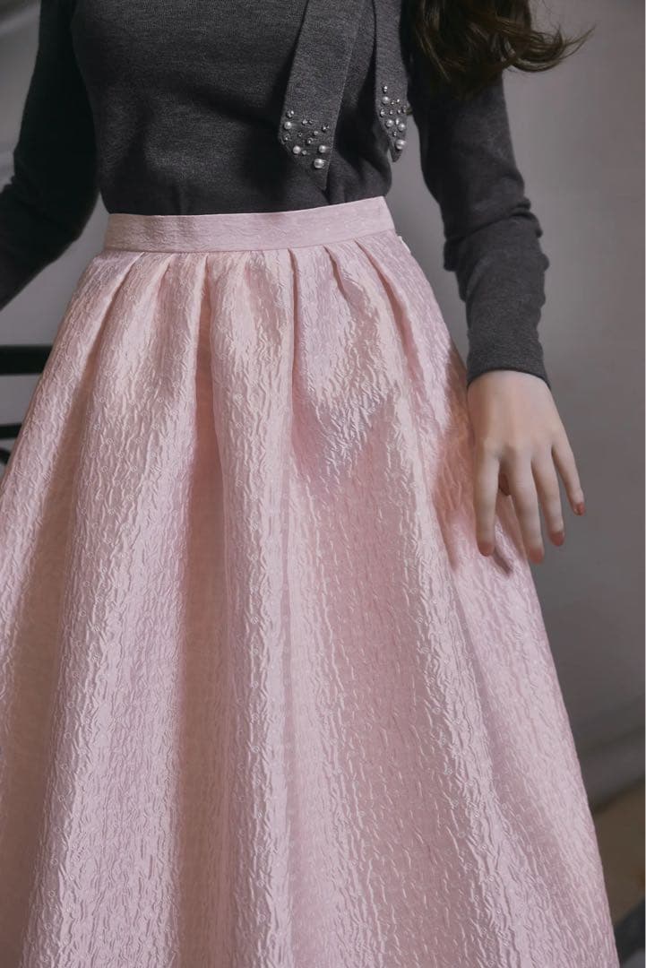 her lip to Dot Jacquard Flared Skirt 【M】
