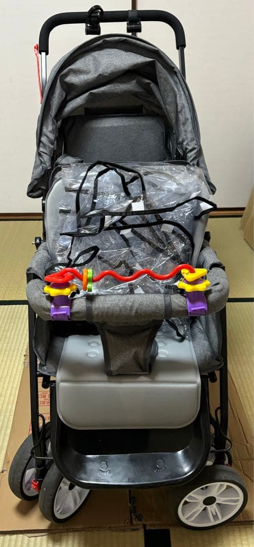 2人乗りベビーカー （レインカバー付き）