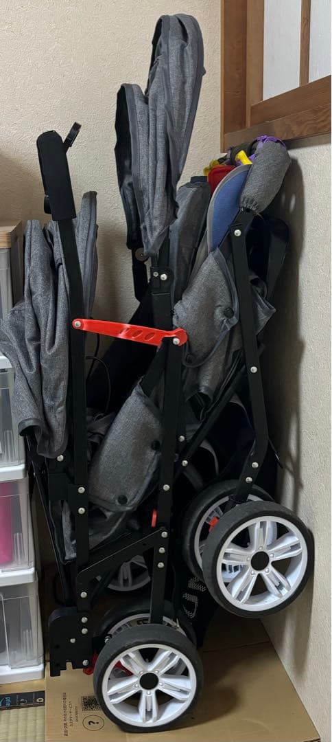 2人乗りベビーカー （レインカバー付き）