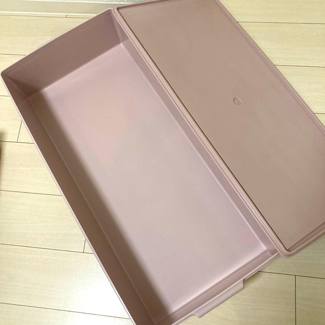 【タッパーウェア】衣装ケース スーパーケース くすみピンク 2個