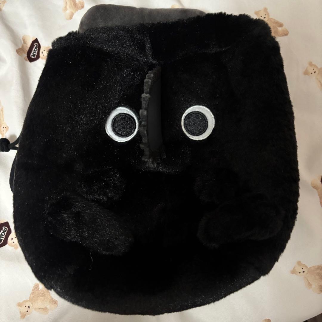 ブラックポチタ　ぬいぐるみ巾着　ポーチ　バッグ　チェンソーマン