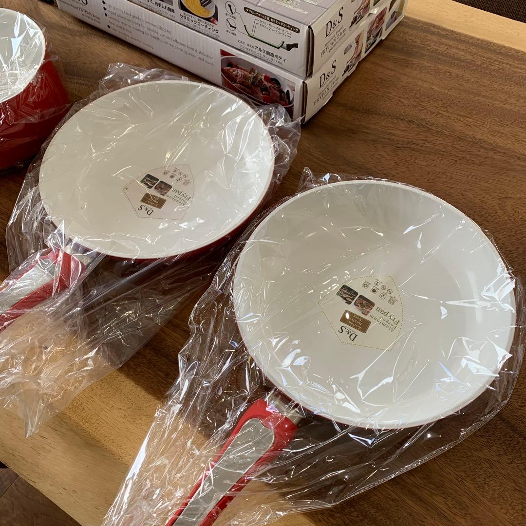 D&S 調理器具 セラミックコーティング フライパン&鍋 セット
