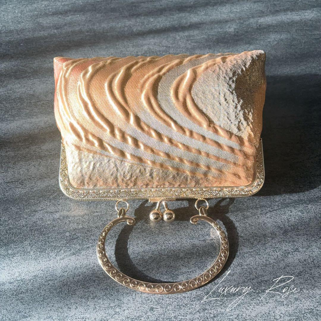 黄金の国ジパング〜シルクロード佐賀錦上品な銅金色♡チェコガラスを添えた帯バッグ