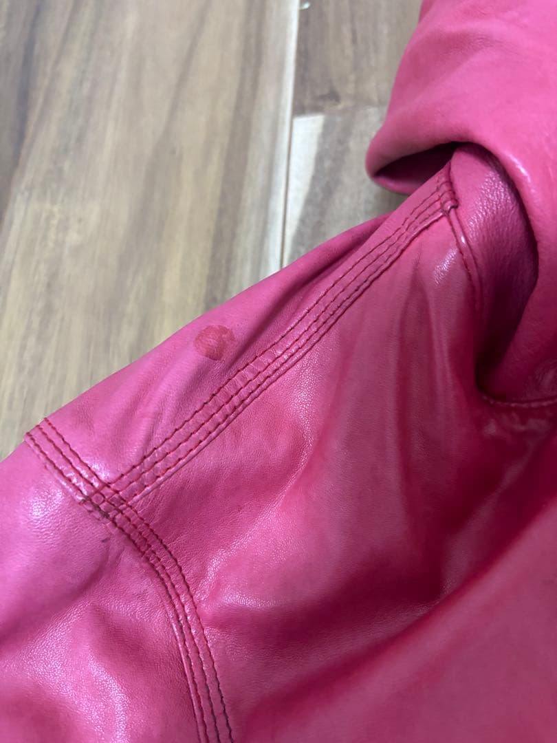 DIESEL ディーゼル レザーパーカージャケット 羊革 レッド