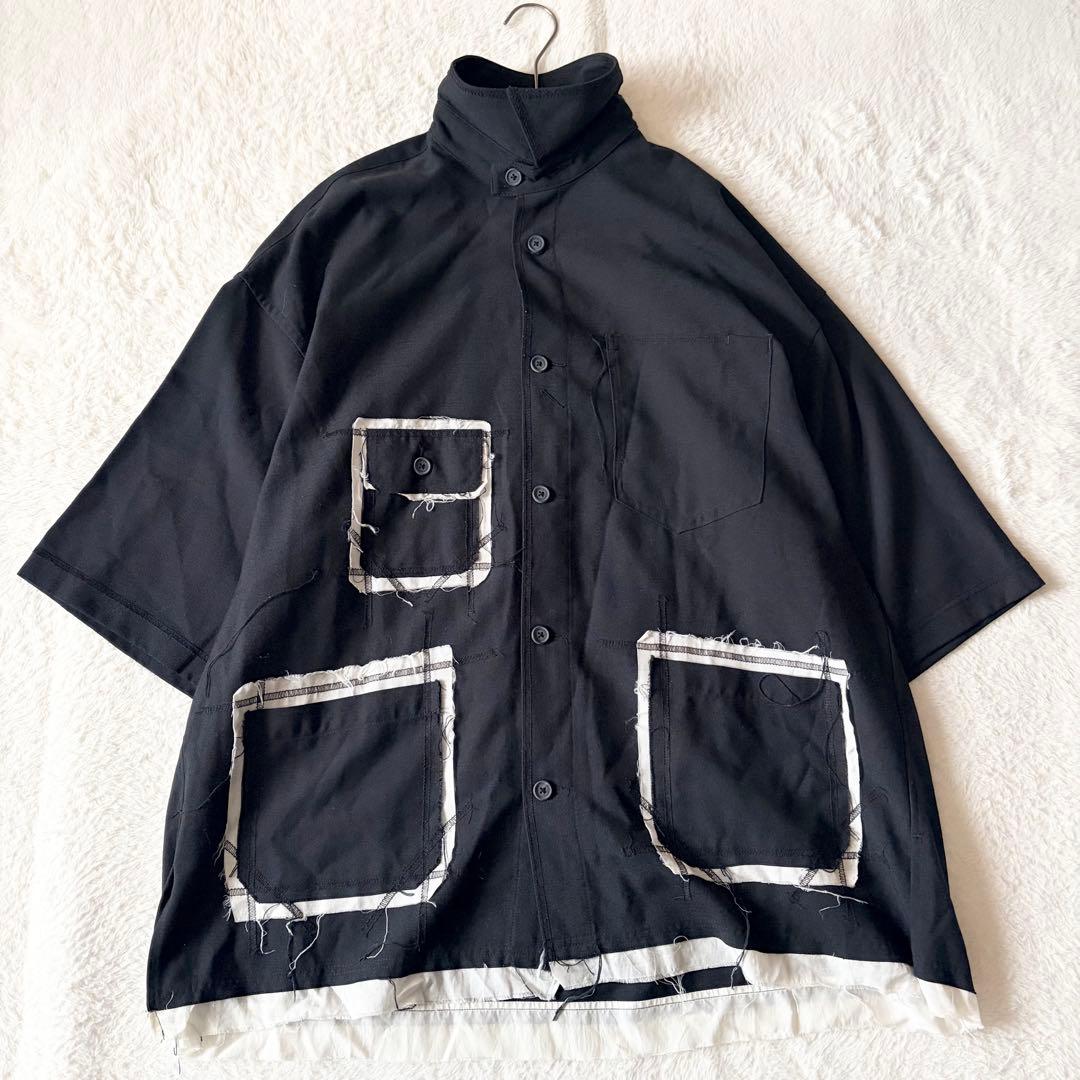 6201 美品✨ メゾンスペシャル レイルローダーシャツ 半袖 02 ブラック