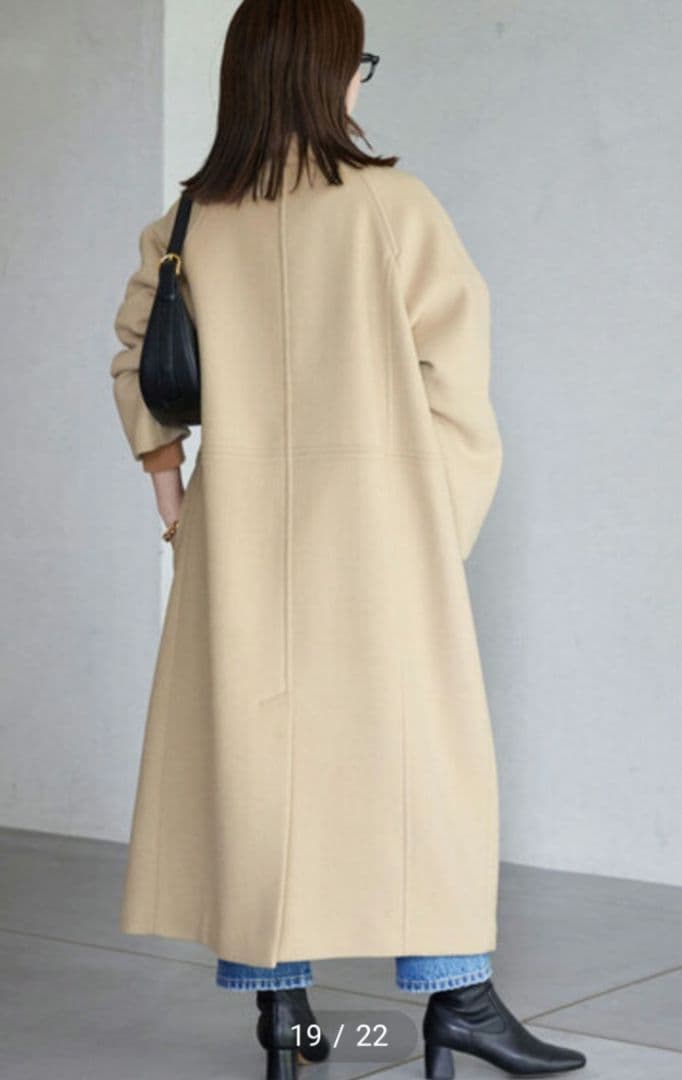 SLOBE IENA スタンドコクーンコート　38 ベージュ