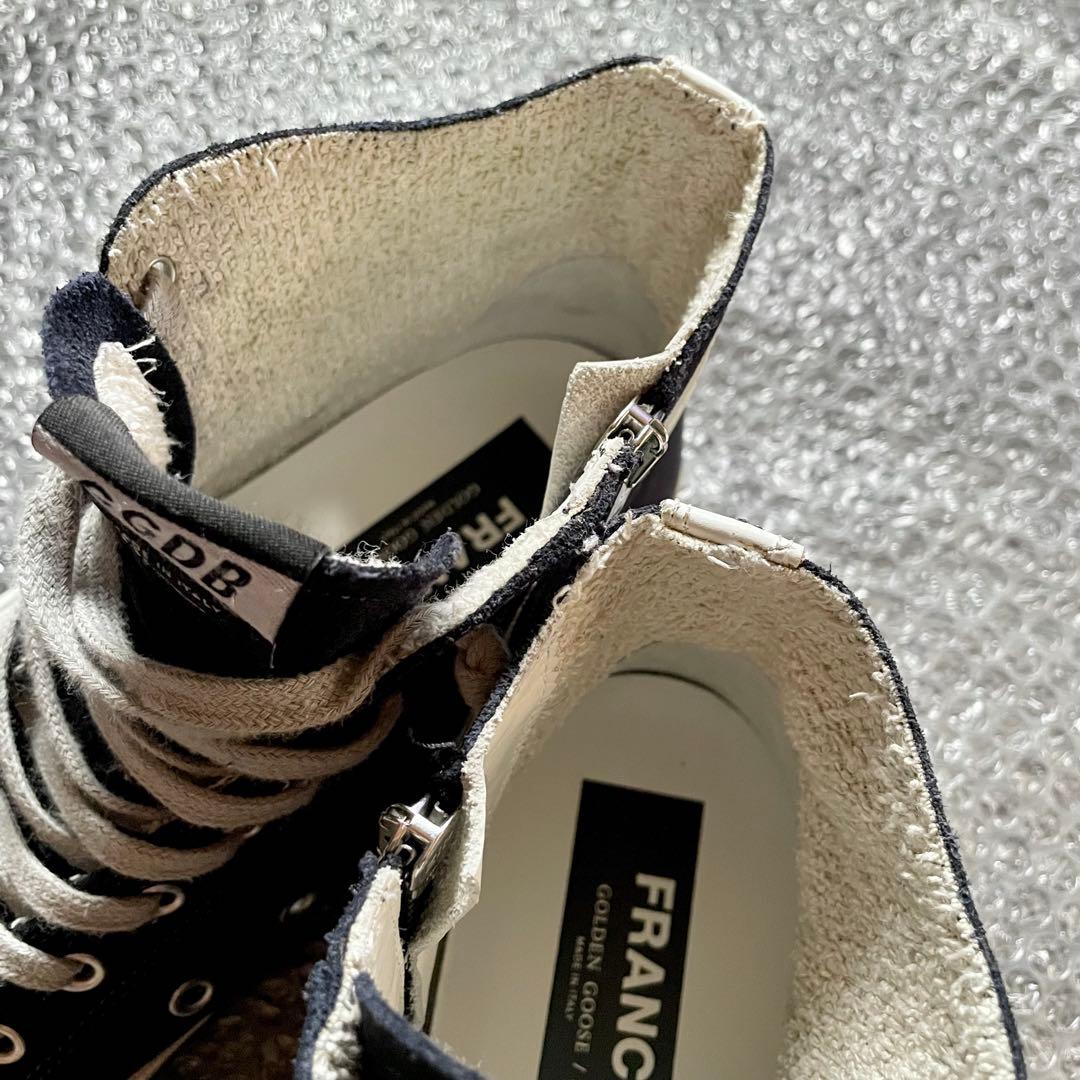 靴 GOLDEN  FRANCY navy suede-white lea