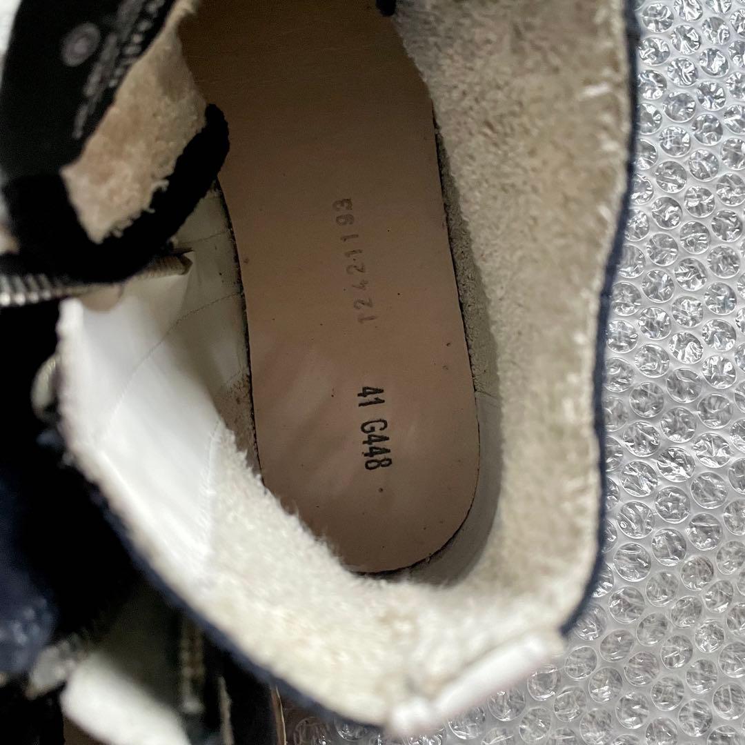 靴 GOLDEN  FRANCY navy suede-white lea