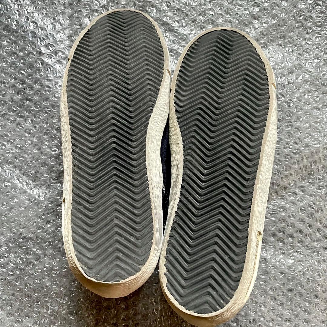 靴 GOLDEN  FRANCY navy suede-white lea