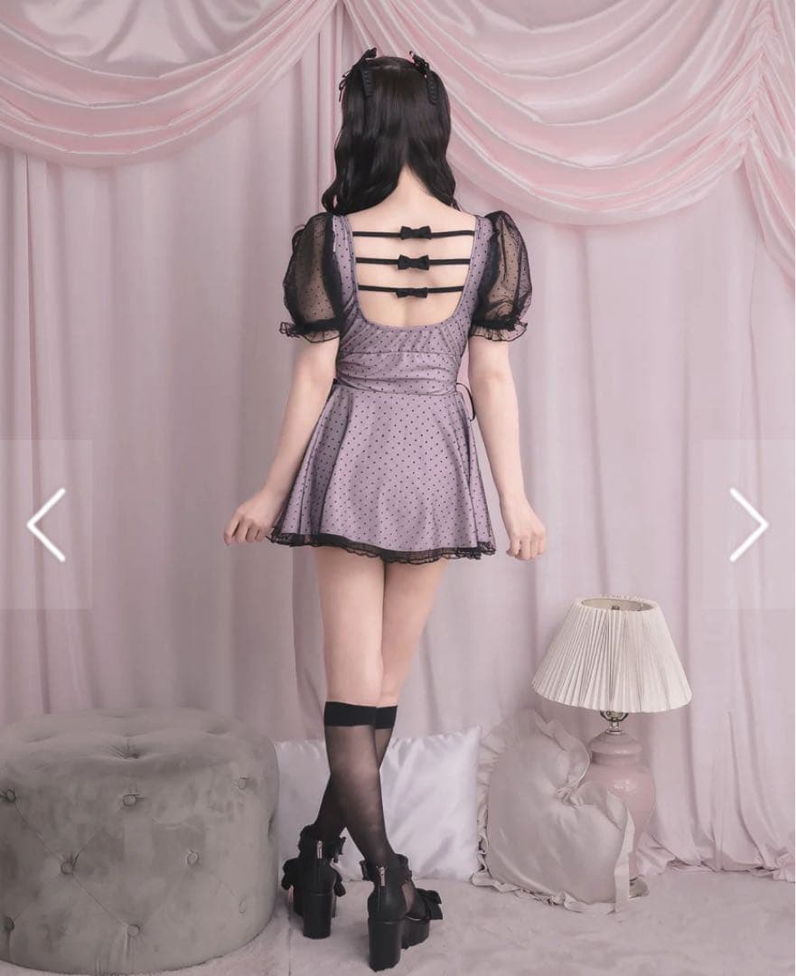 pium ドットチュールワンピーススイムウェア