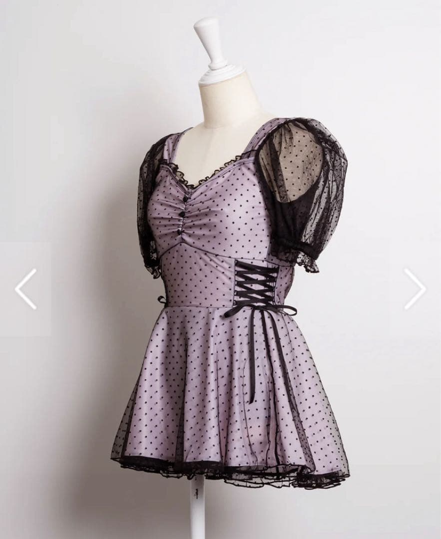 pium ドットチュールワンピーススイムウェア