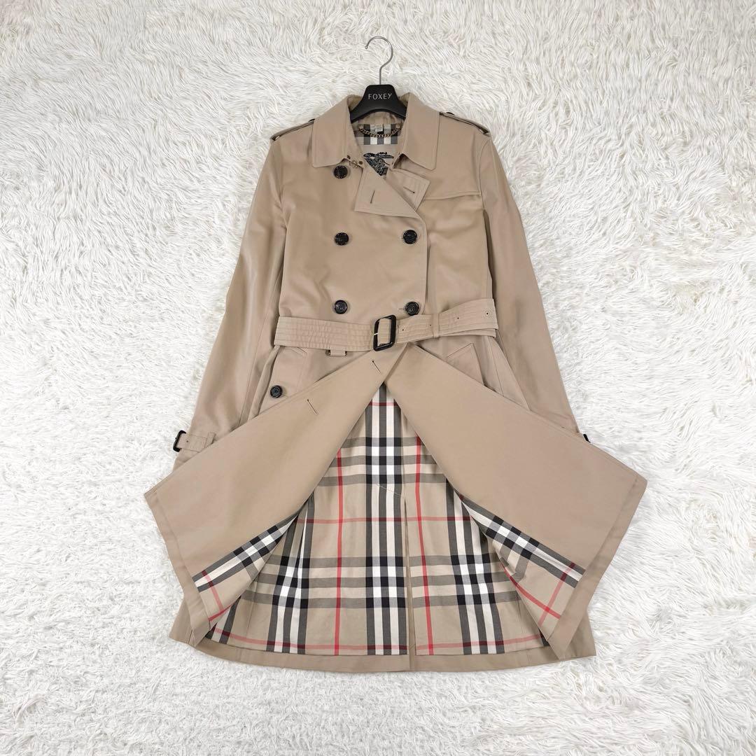 大きい バーバリー ケンジントン トレンチコート ロング メガチェック XL