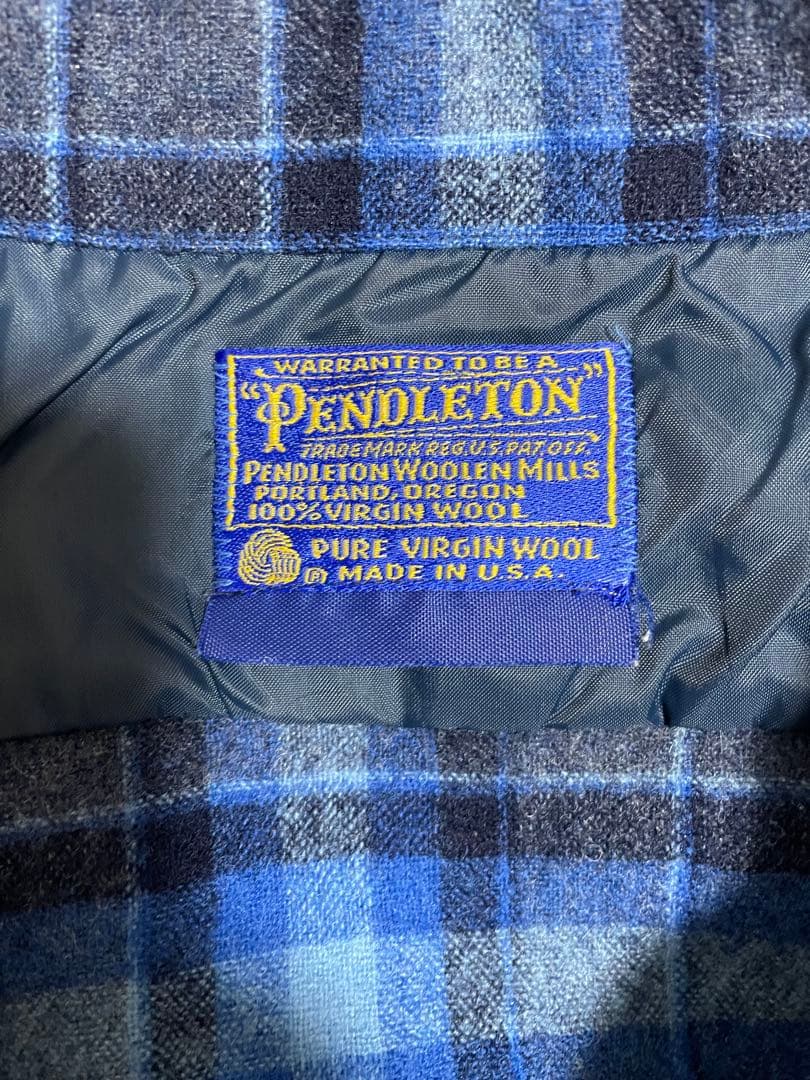 Pendleton 70s ウール ボードシャツ USA製 ブルー 好配色