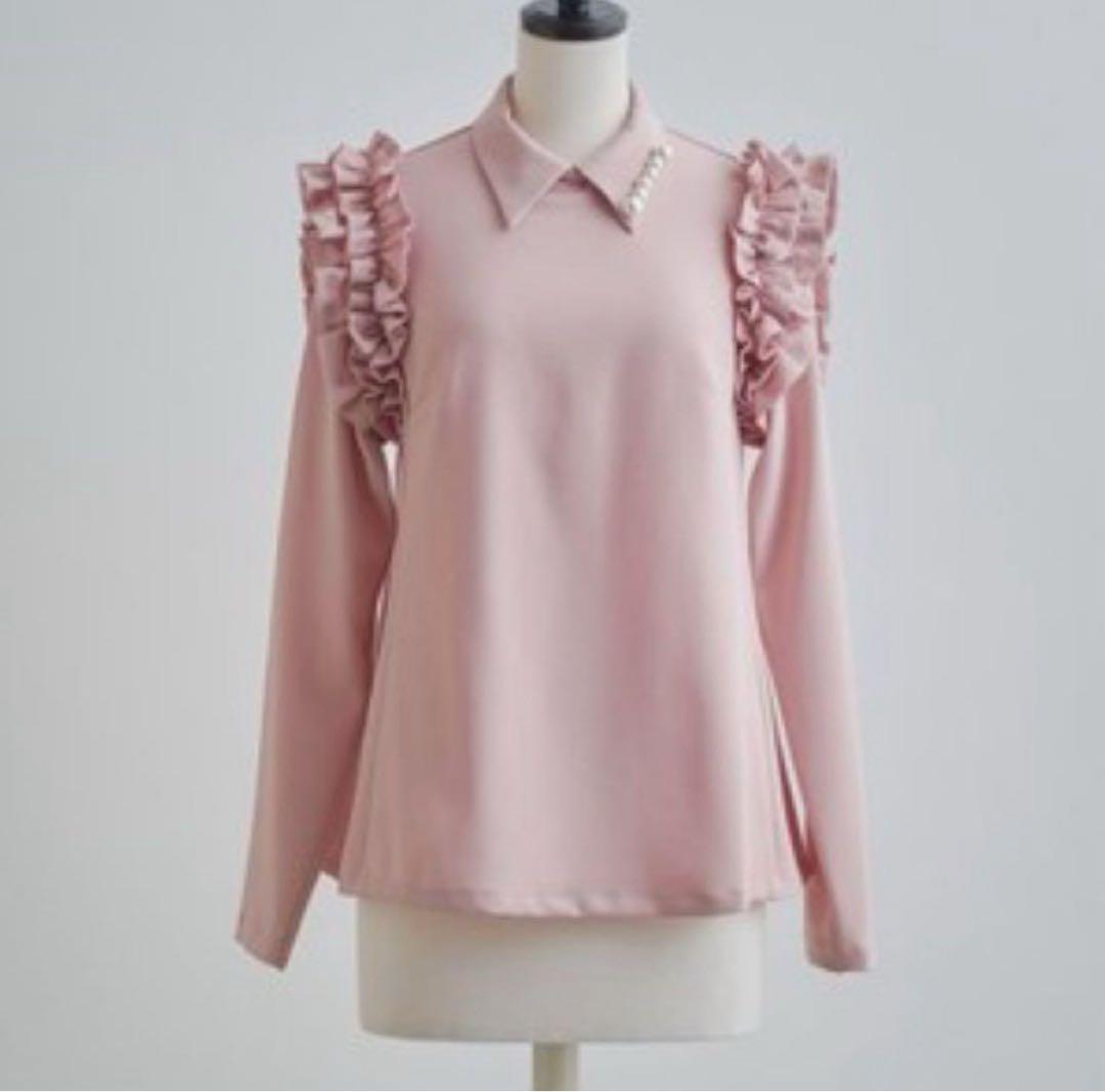 hue DAY TO EVENING ヒューデイトゥイブニング パールブラウス