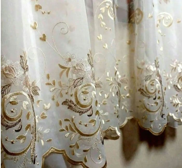 カフェカーテン【momo様オーダ　トルコレース2枚重ね　ダブルデザイン裾フリル】