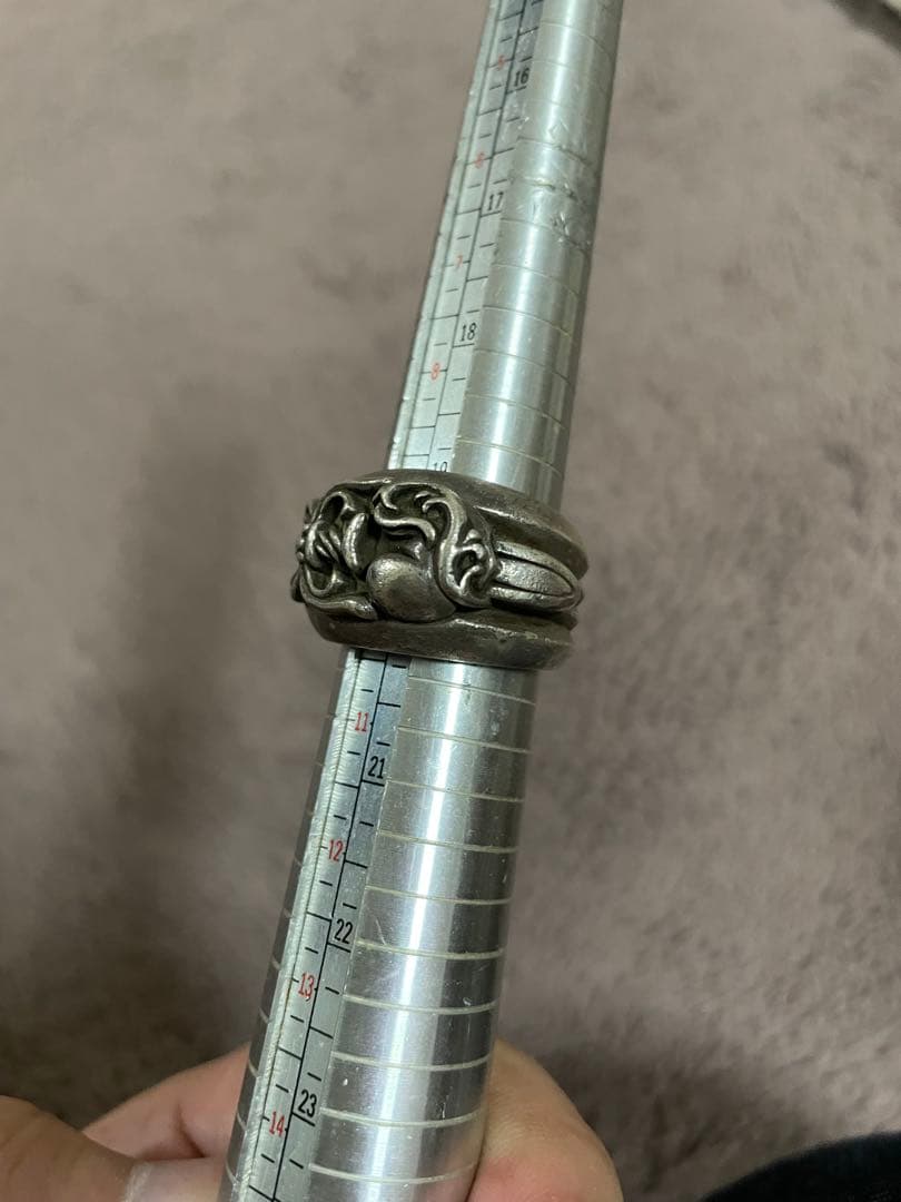 本物クロムハーツ　ダガーハートリング　22号　インボイス原本つき