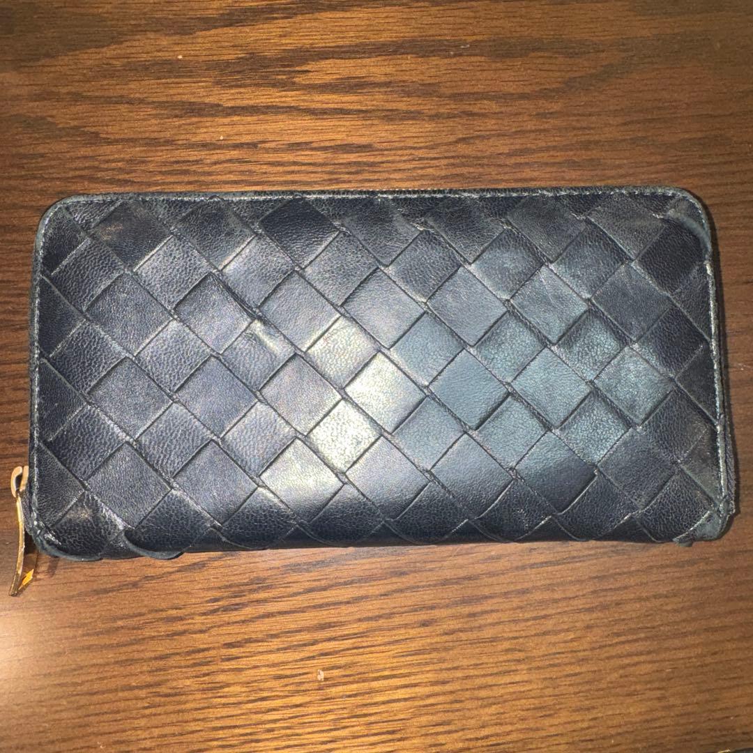 Bottega Veneta ブラックレザー長財布