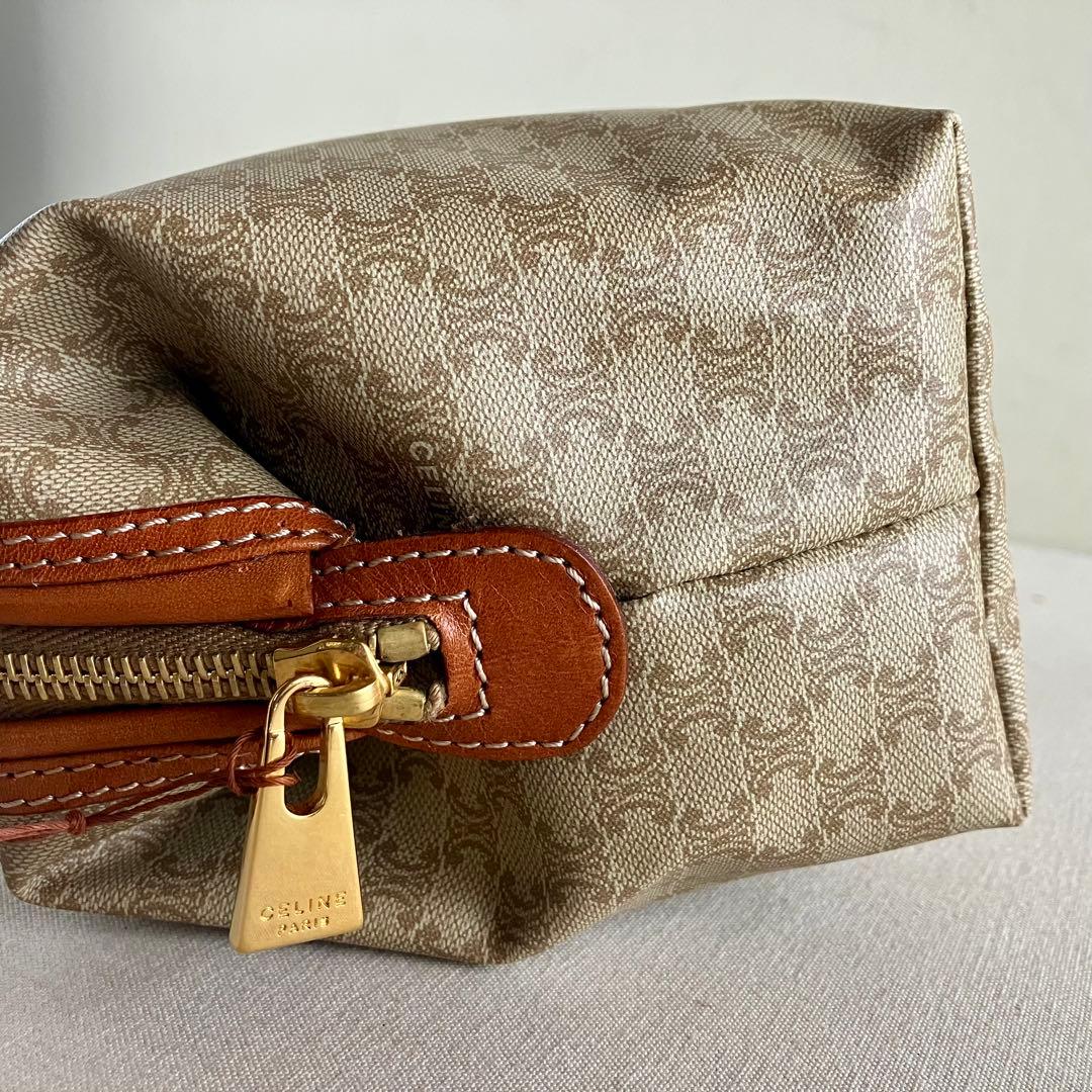 バッグ Celine Macadam Vanity Pouch Bag Brown