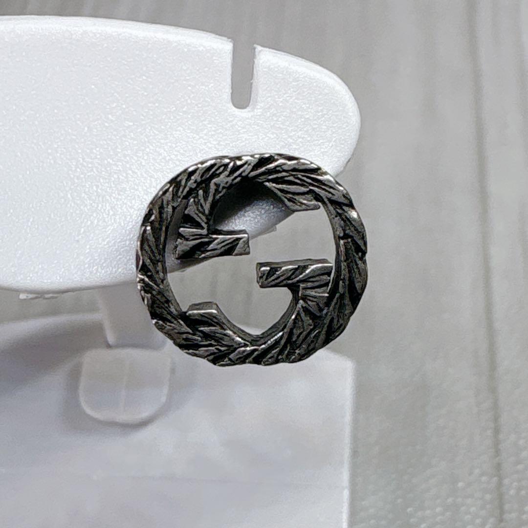 美品✨ GUCCI ピアス アラベスク インターロッキング GG 片耳 シルバー