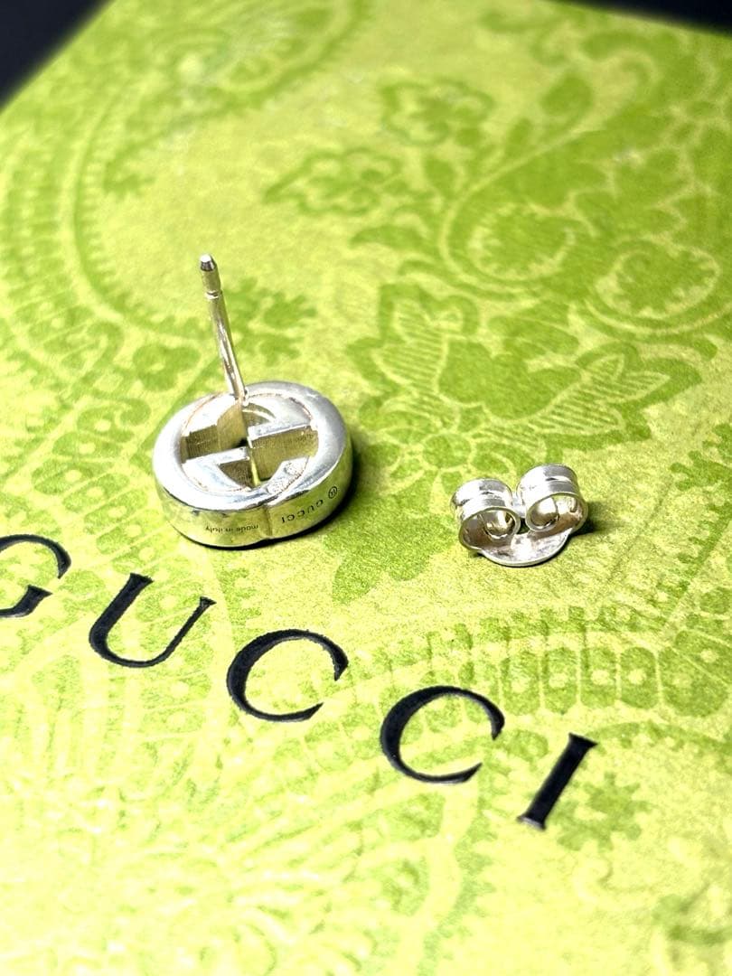 【美品】　GUCCI インターロッキングg ピアス　片耳