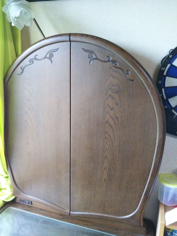 アンティーク3面ドレッサー 上部に鈴蘭形ランプ及びスツール付