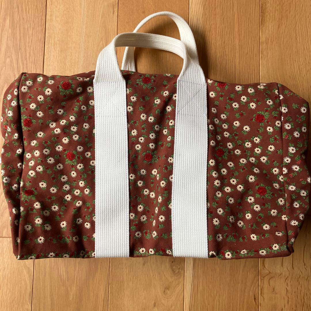 ベルンハルトウィルヘルム　花柄ボストンバッグ ブラウン