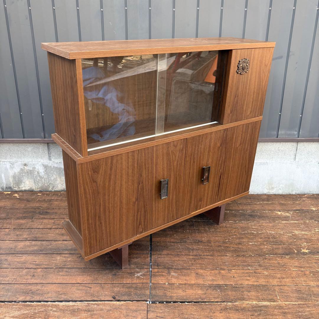 昭和レトロ サントリーウイスキー ミッドセンチュリー古家具 飾り棚 サイドボード