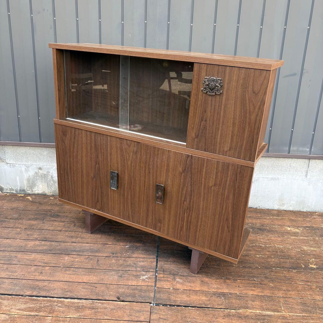 昭和レトロ サントリーウイスキー ミッドセンチュリー古家具 飾り棚 サイドボード