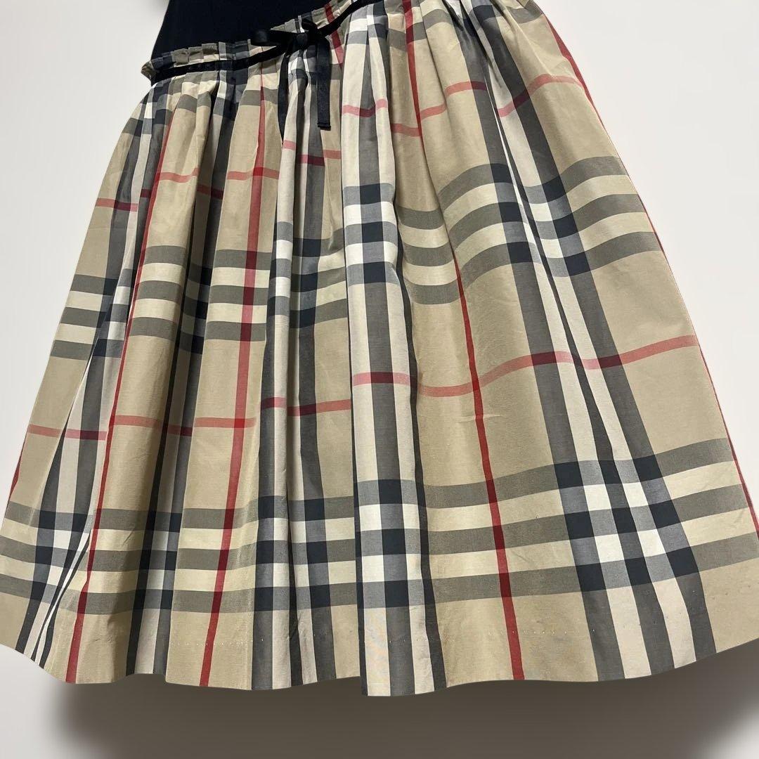バーバリー ドッキングノバチェックワンピース　チュールスカート　130cm