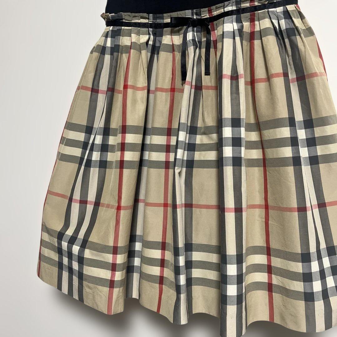 バーバリー ドッキングノバチェックワンピース　チュールスカート　130cm