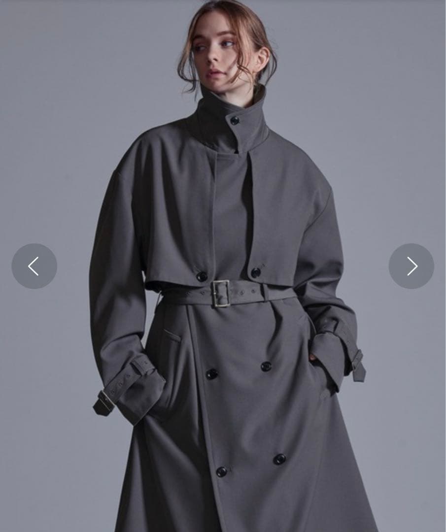 【美品】Loose/ルース モードオーバー ハイネックトレンチコート