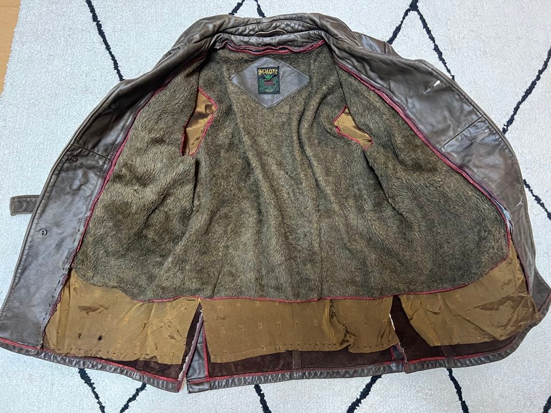schott 60s 40 レザーコート カーコート ビンテージ ライダース