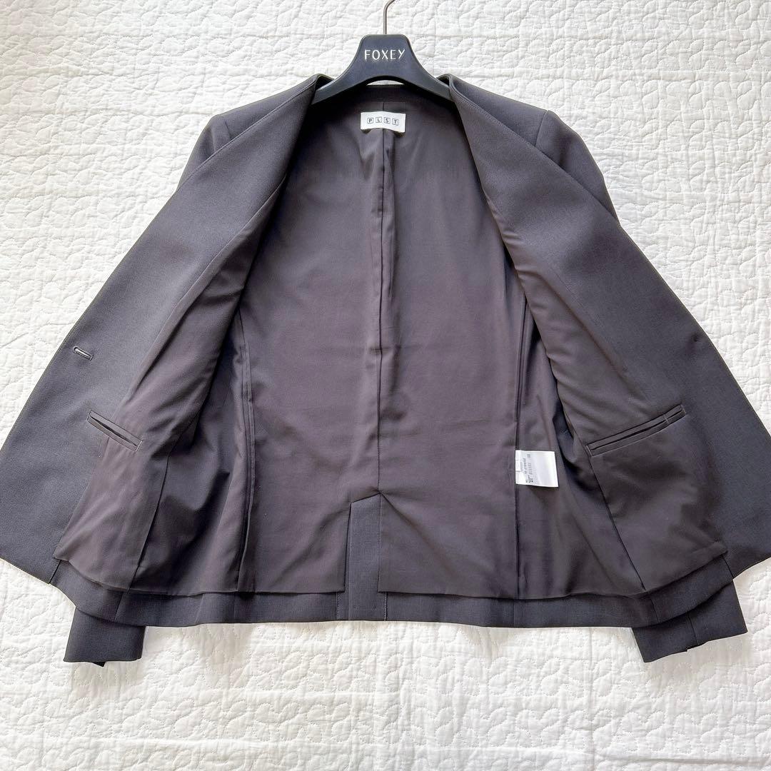 PLST 洗える プレミアムオックス セットアップ パンツスーツ 上S 下M