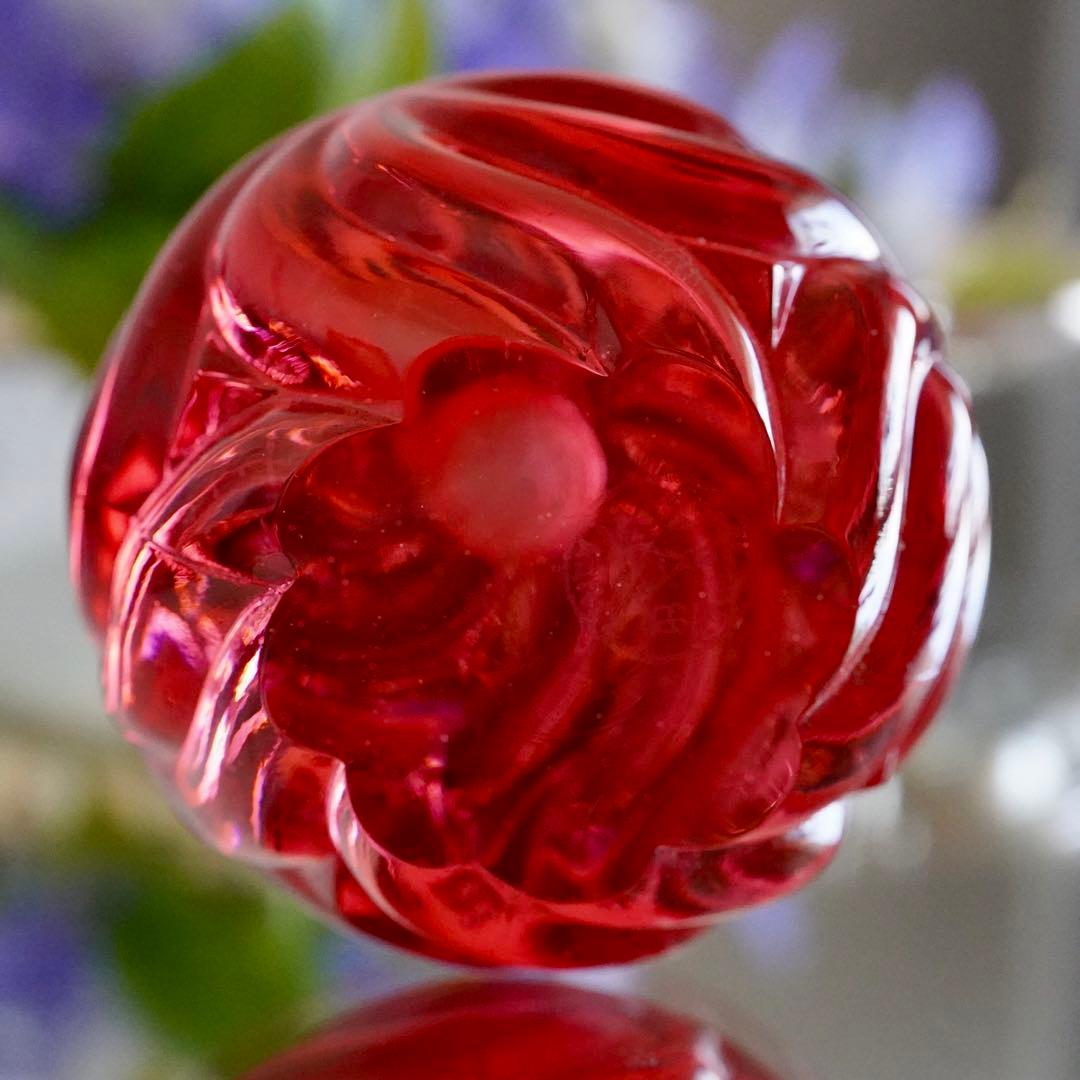 オールドバカラBACCARATローザス★燭台★赤 レッド★キャンドルスタンド★B