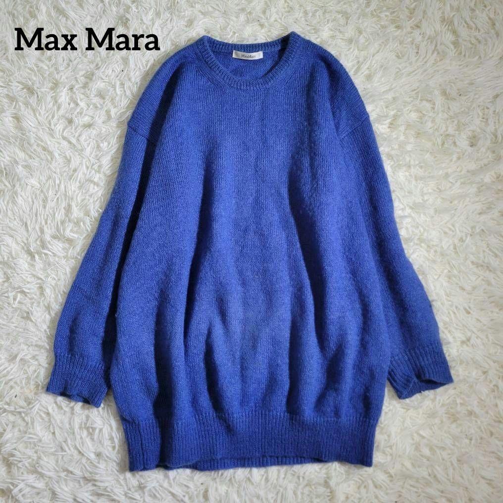 美品☆Max Mara　最高級　白タグ　ニット　モヘヤ ウール　クルーネック　M