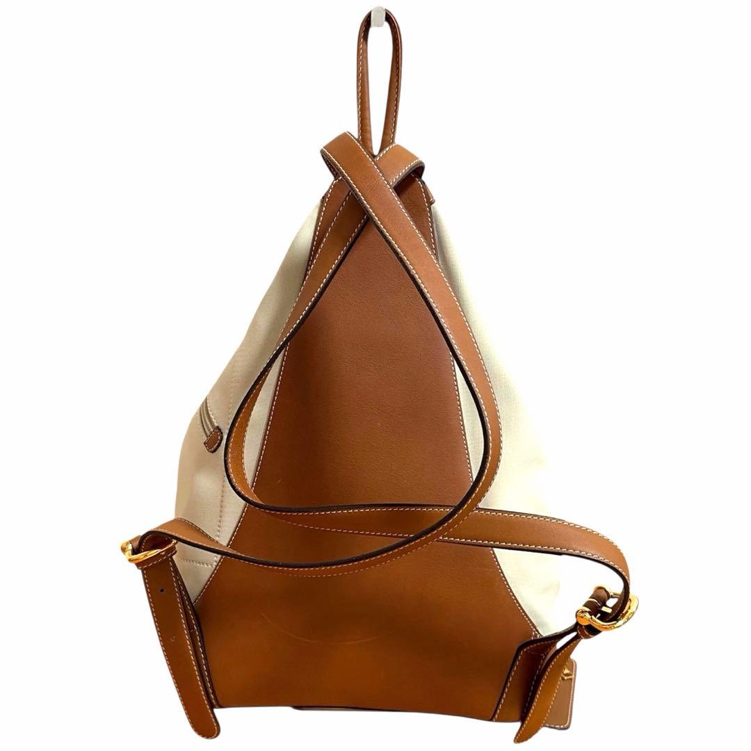 LOEWE ロエベ アントン キャンバス レザー リュック ポーチ付き
