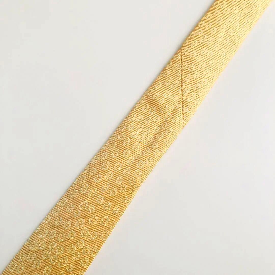 HERMES ネクタイ ドット柄 イエロー