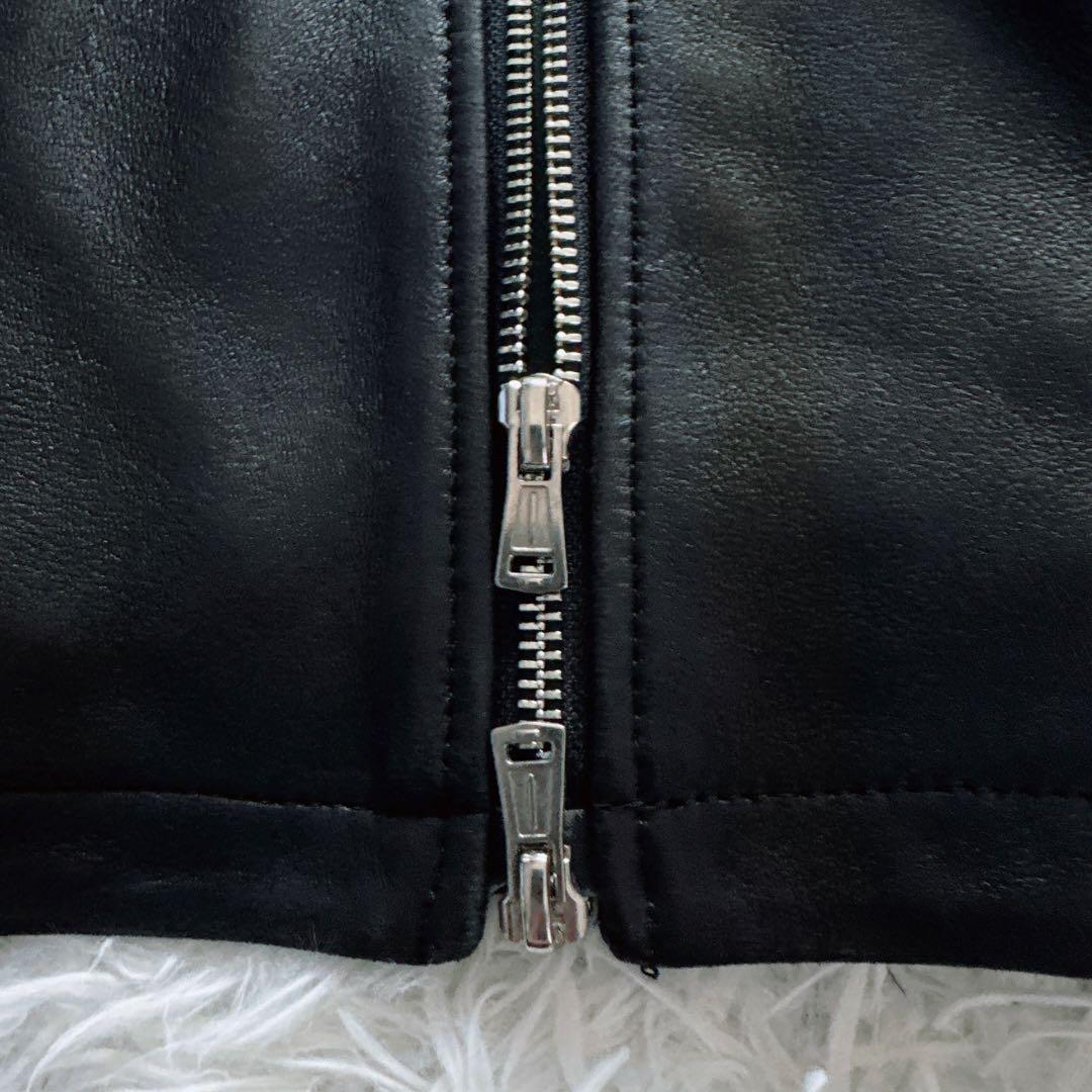 【SHIPS】シングルライダース 羊革 ブラック Lサイズ