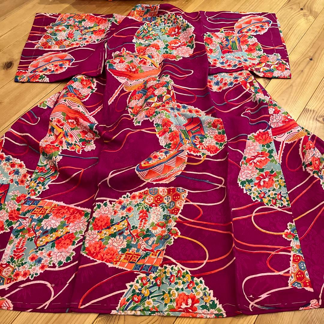 1点もの　七五三　アンティーク　女の子　子供着物　大正ロマン　被布コート