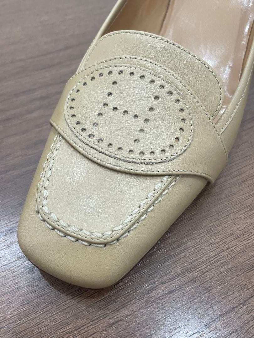 石原タイコ☆HERMES パンプス/36.5/BEG エルメス