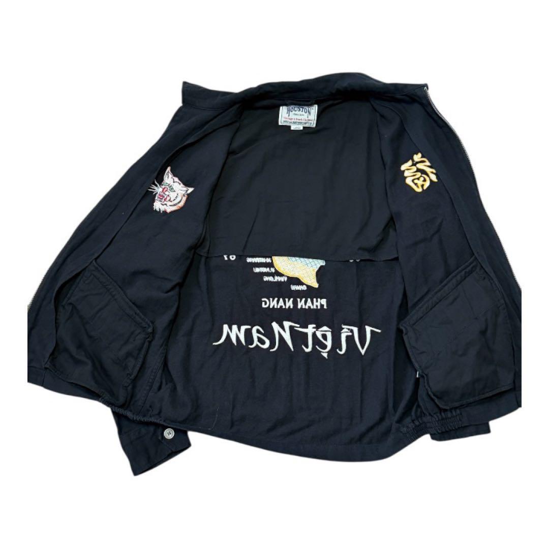 Houston コットン リネン ベトジャン ジップアップ ブルゾン サイズL