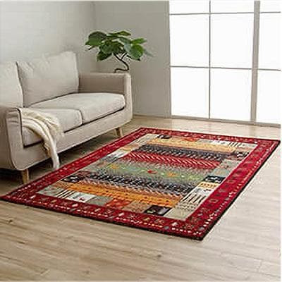 【トルコ絨毯】北欧 ギャッベ柄 ラグ イビサ 133x190cm レッド